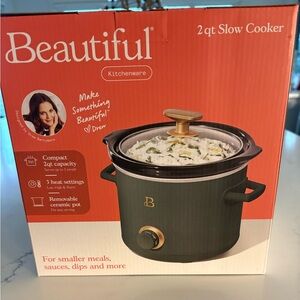 Drew Barrymore Beautiful Kitchenware Green Slow Cooker